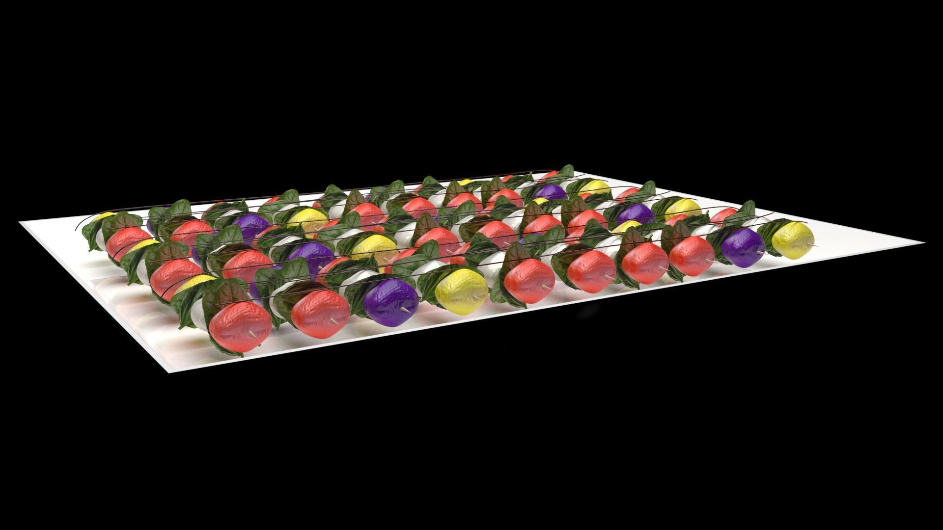 Bowl of Caprese Skewers 3D model_10