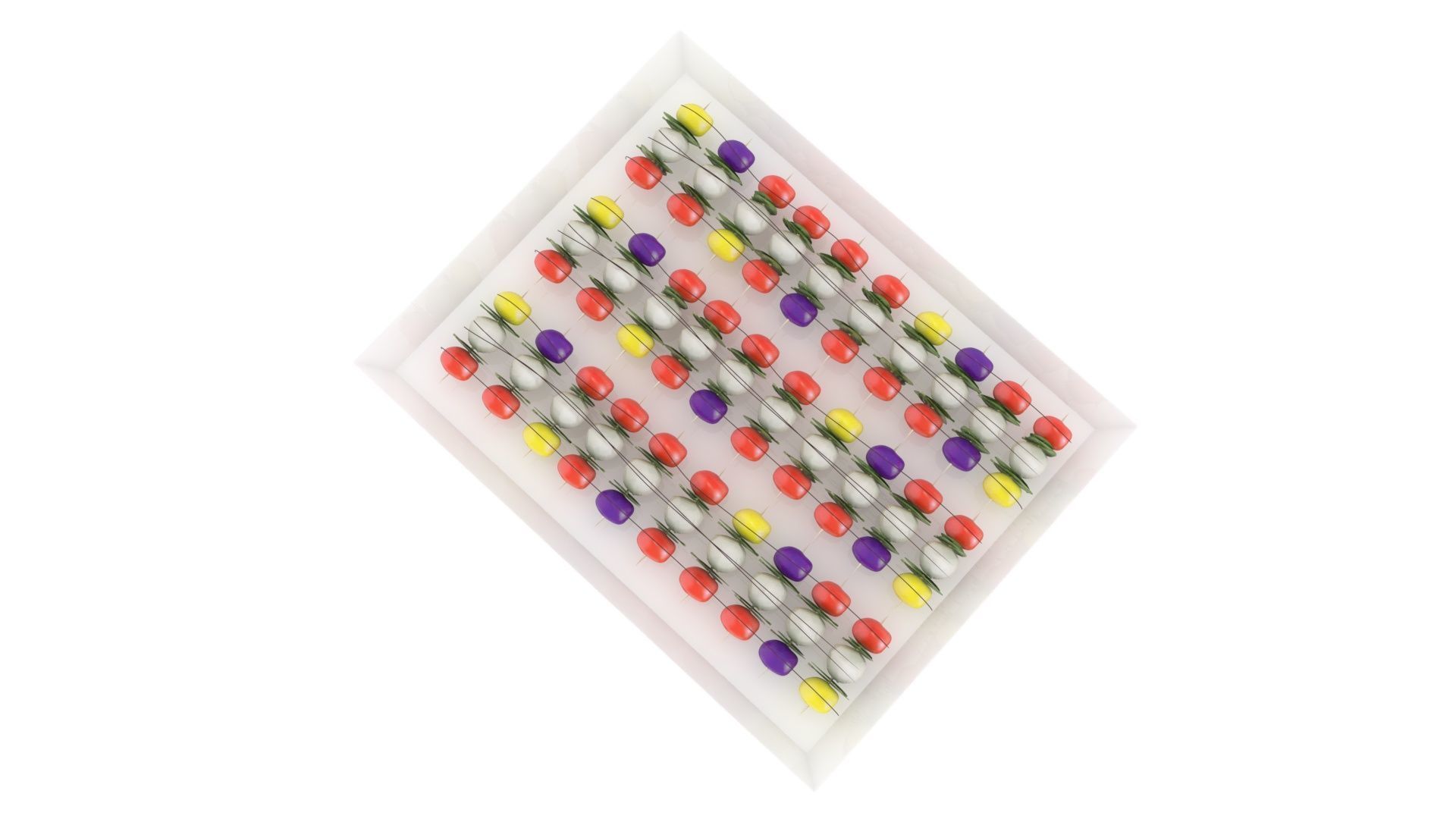 Bowl of Caprese Skewers 3D model_14