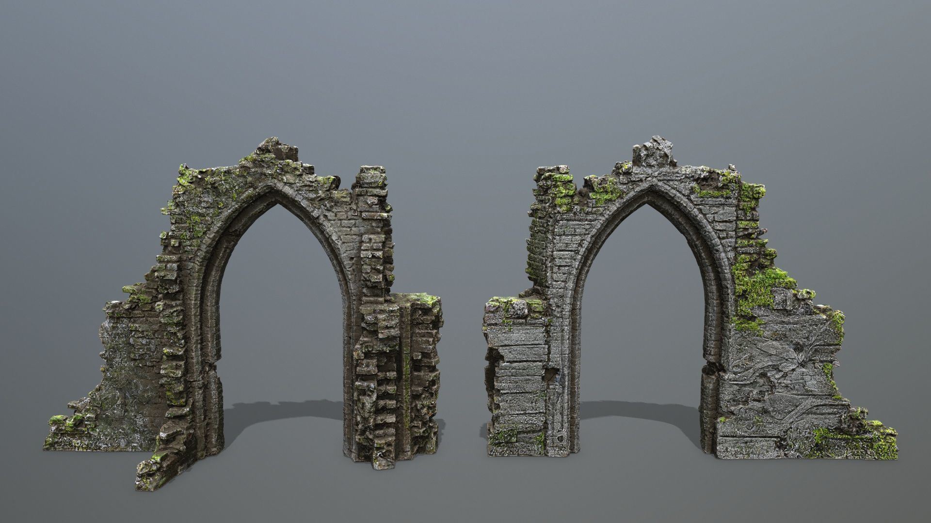 Ruin Gate Low-poly 3D model_6