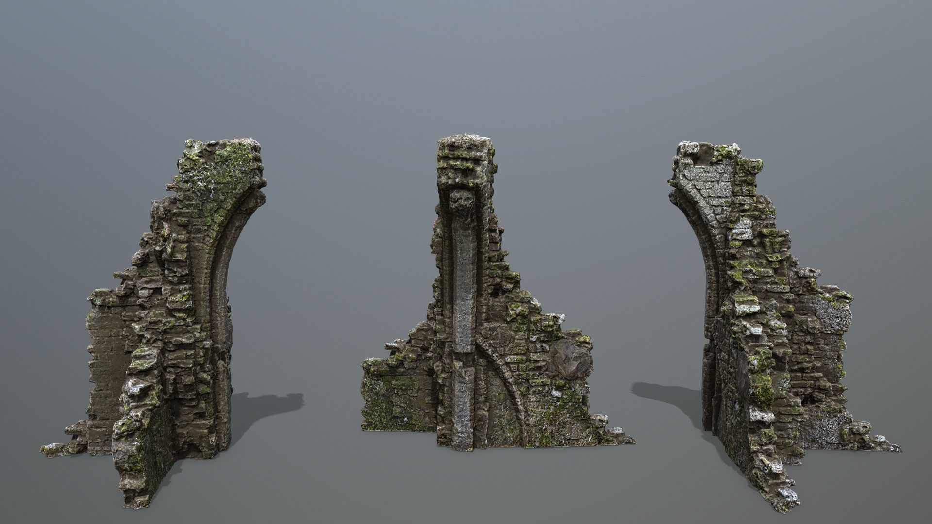 Ruin Gate Low-poly 3D model_9