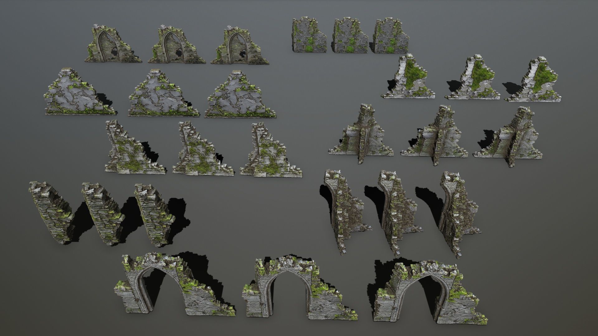 Ruin Gate Low-poly 3D model_15