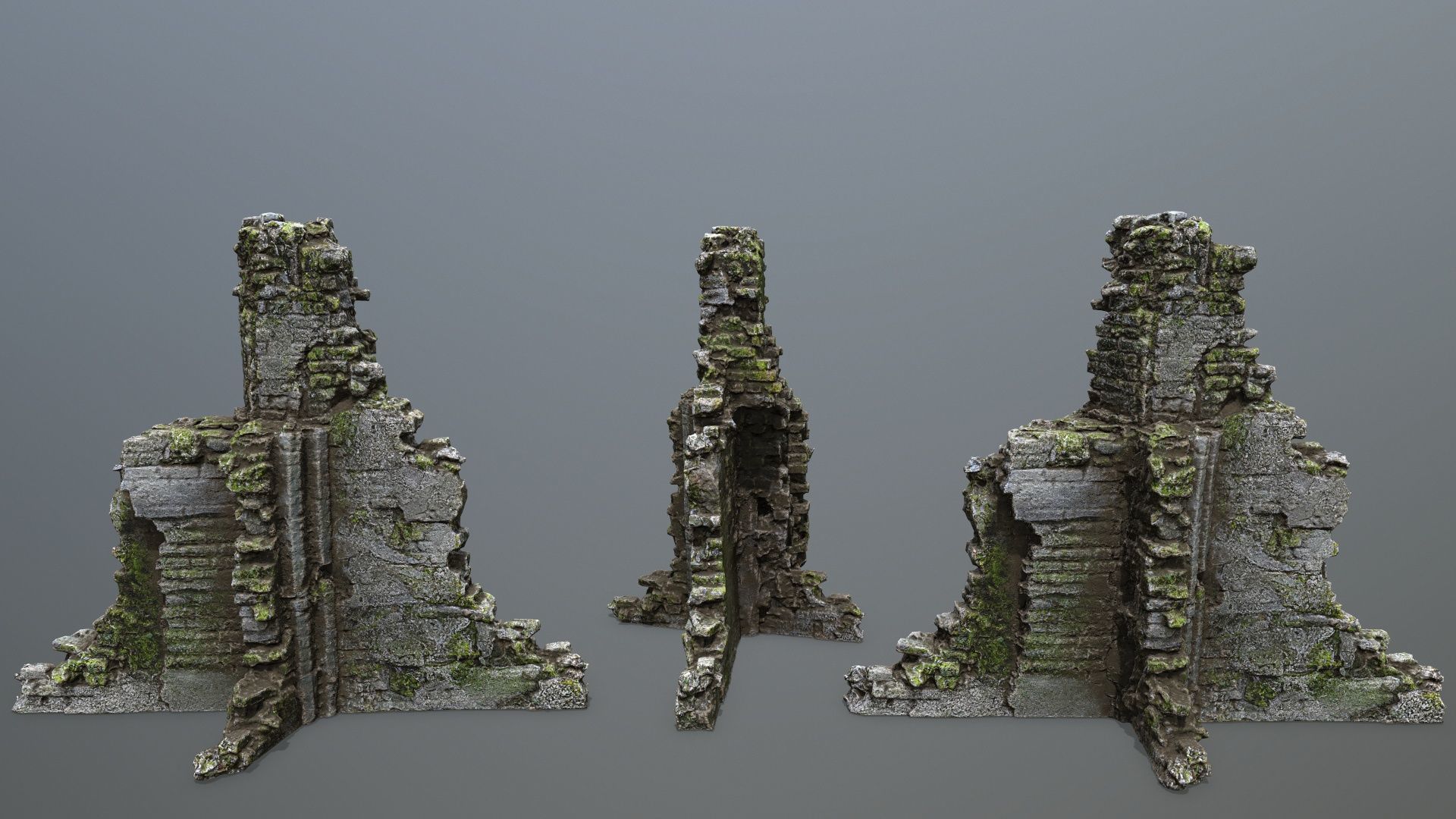 Ruin Gate Low-poly 3D model_11