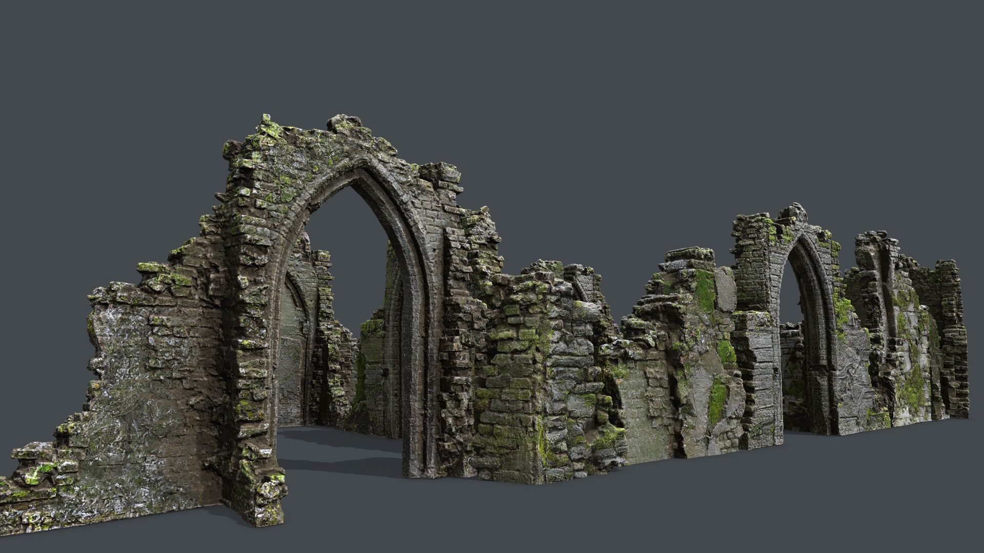 Ruin Gate Low-poly 3D model_1