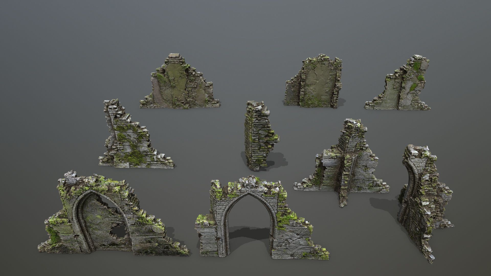 Ruin Gate Low-poly 3D model_2