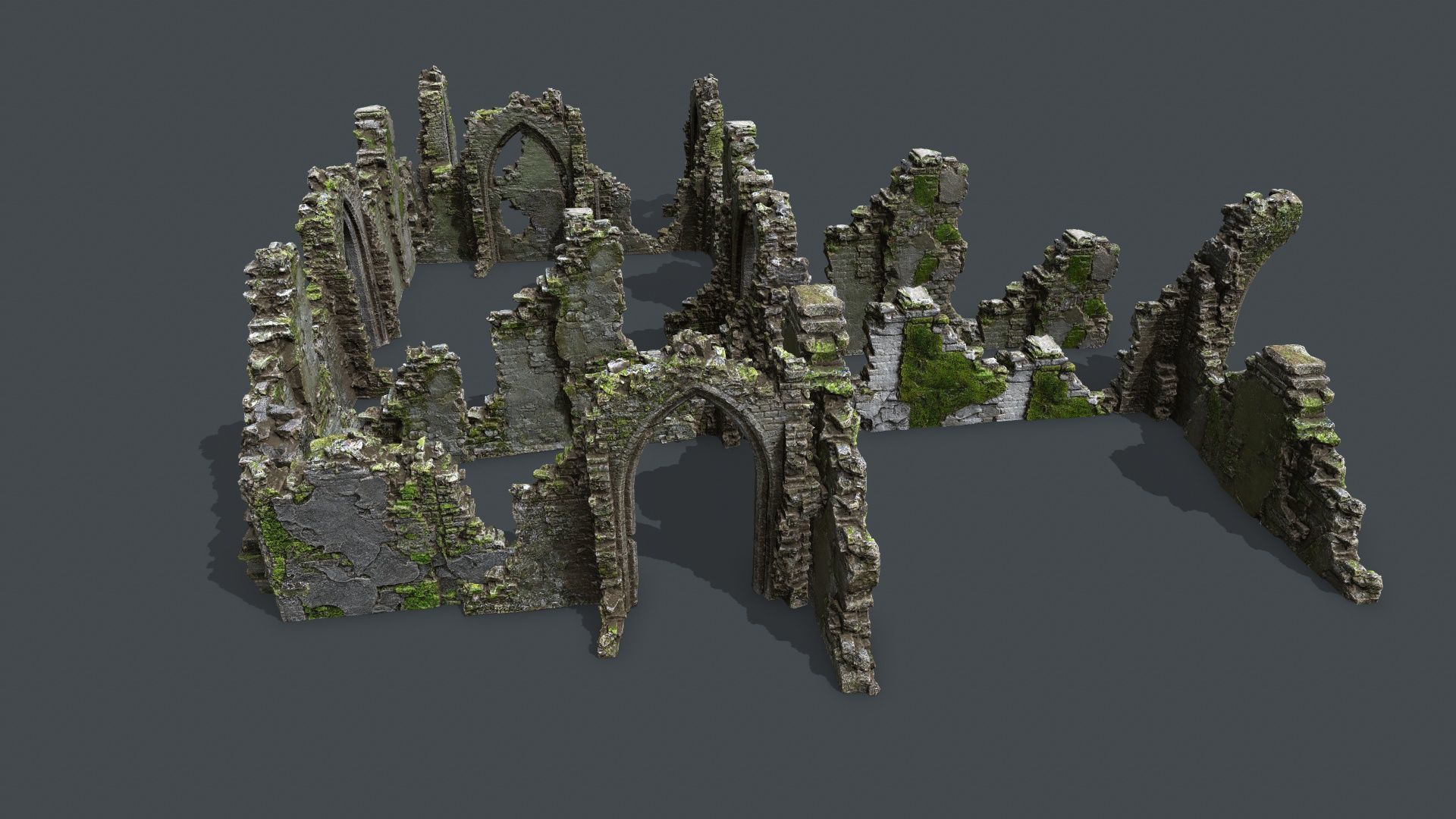Ruin Gate Low-poly 3D model_5