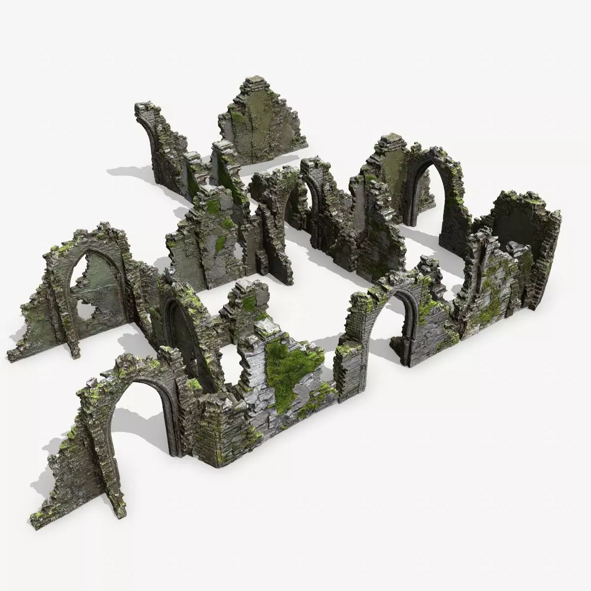 Ruin Gate Low-poly 3D model_0