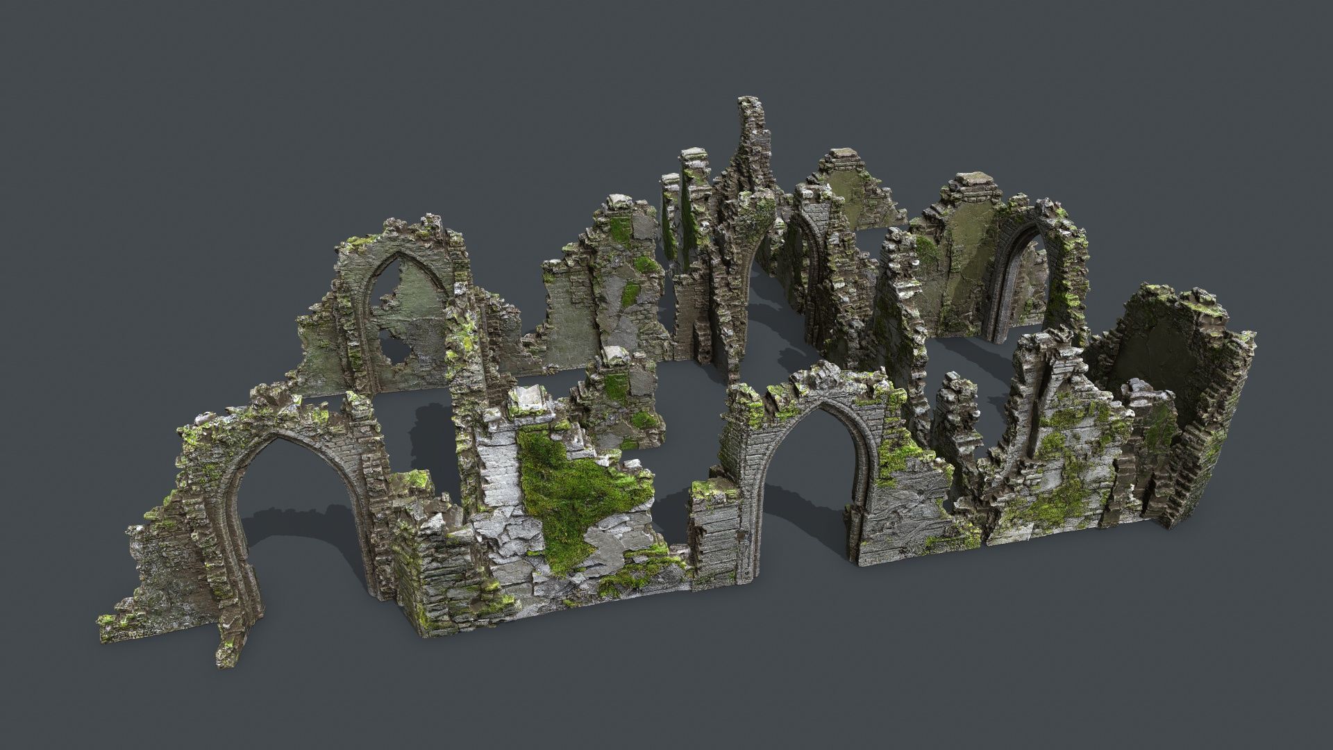 Ruin Gate Low-poly 3D model_3