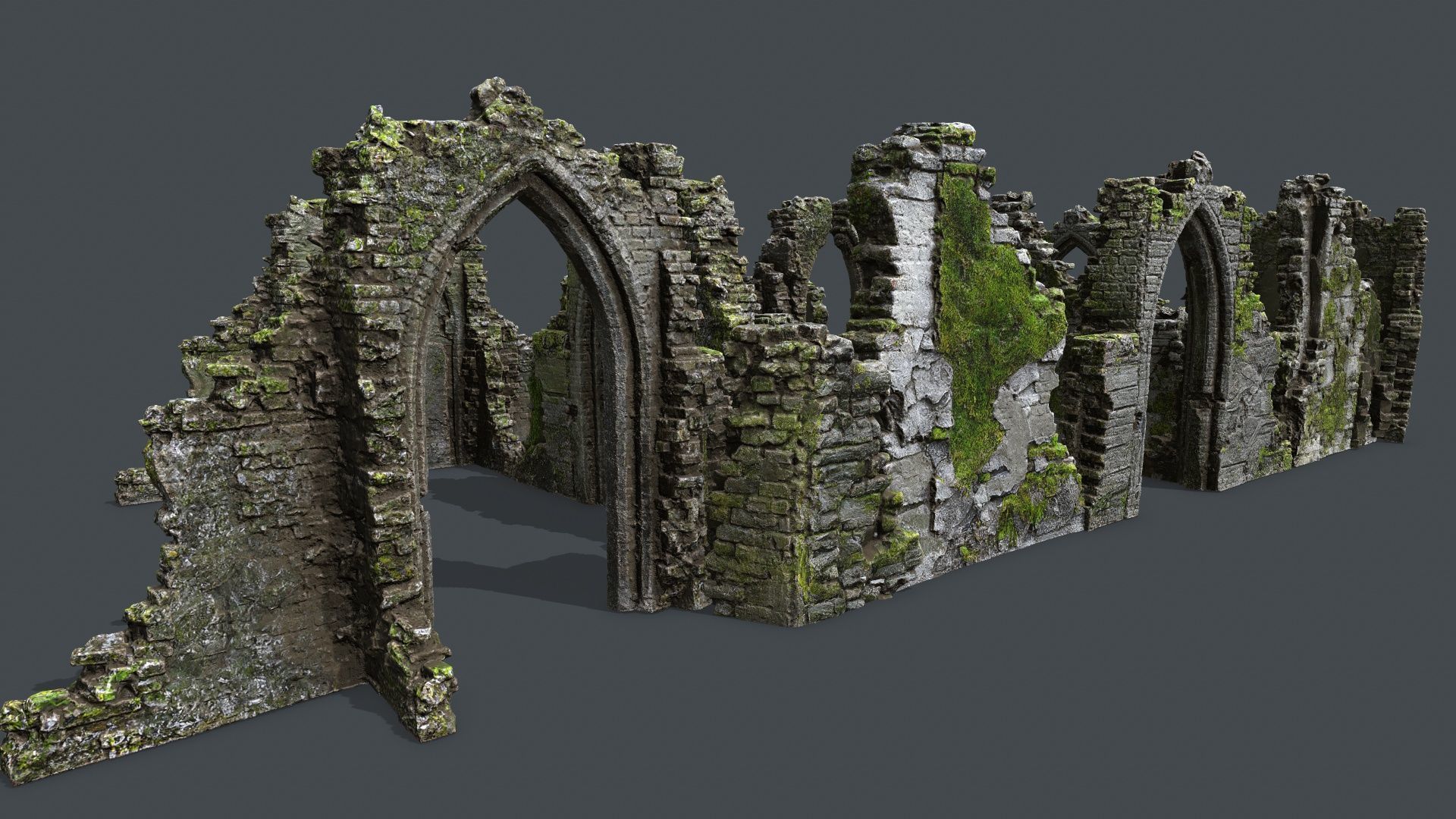 Ruin Gate Low-poly 3D model_4