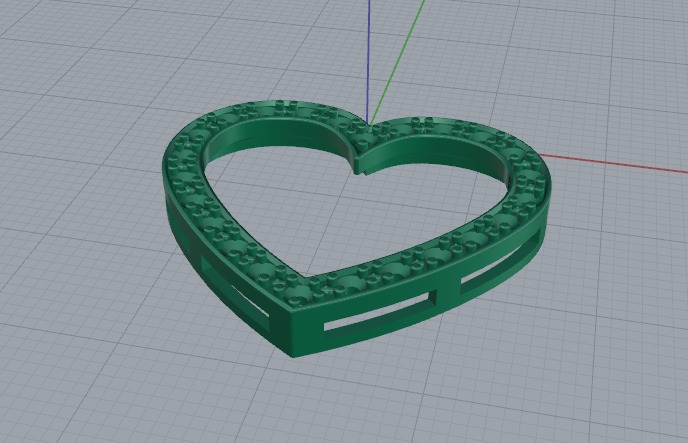 Heart pendant Model 6791 3D print model_3