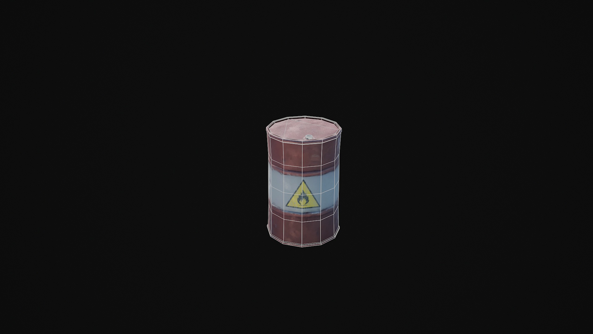 Stylized Steel Barrel Low-poly 3D model_8