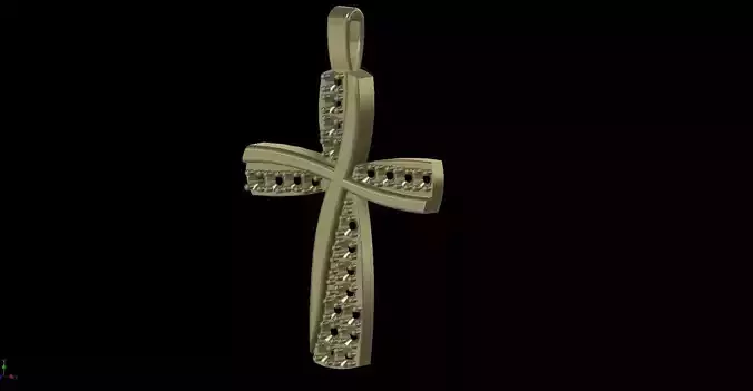 Mounted Cross Design with Stones