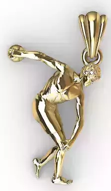 Javelin Throw Ball Figure  Pendant Jewelry Charm 3D print model