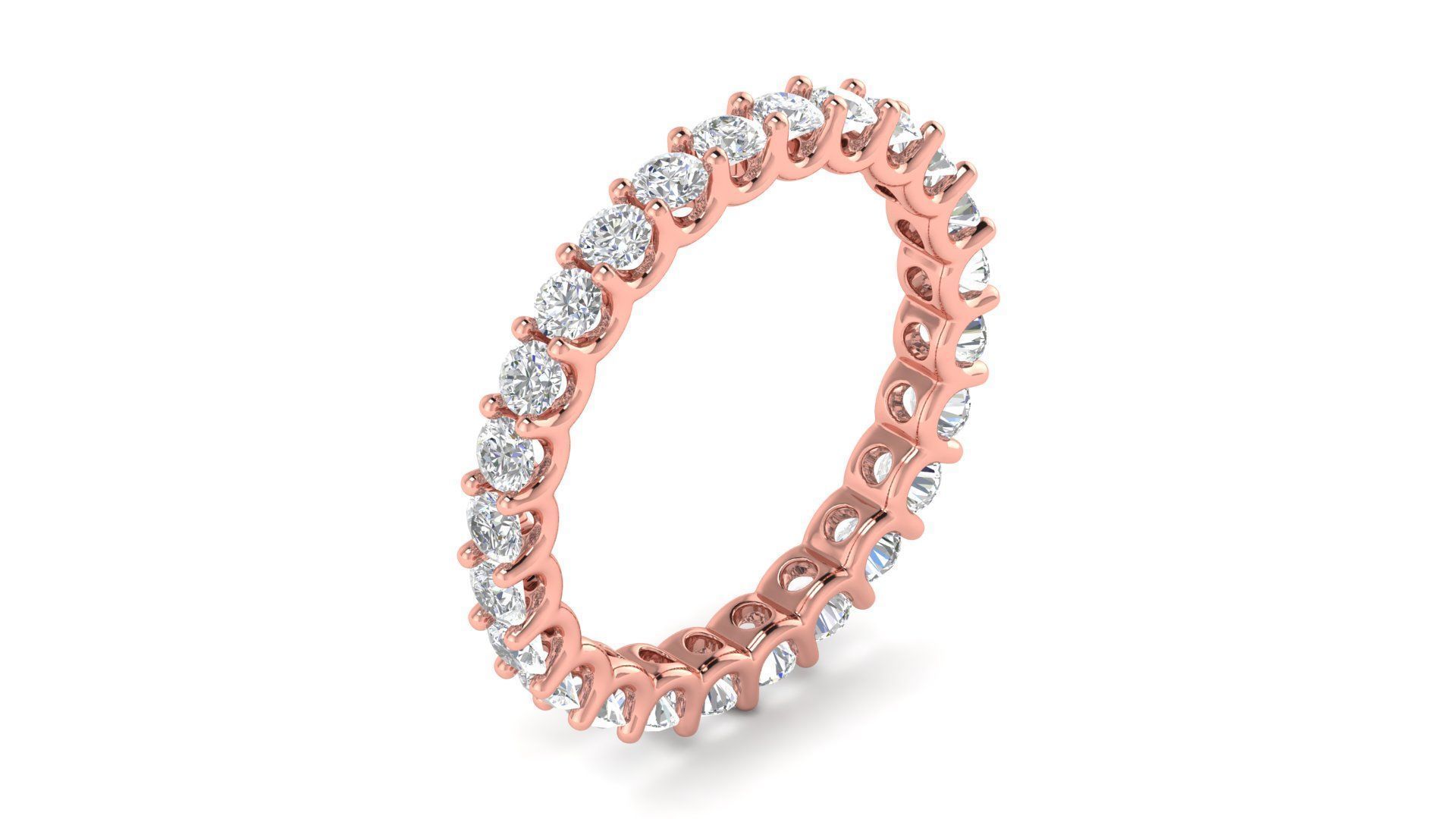 U Shaped Eternity Ring 2 point 6 mm stone size swiss 17 and EU57 3D print model_1