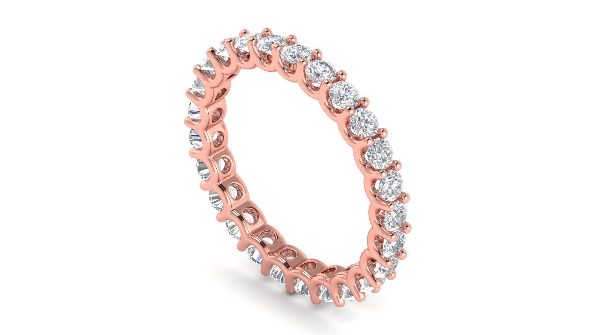 U Shaped Eternity Ring 2 point 6 mm stone size swiss 17 and EU57 3D print model_7