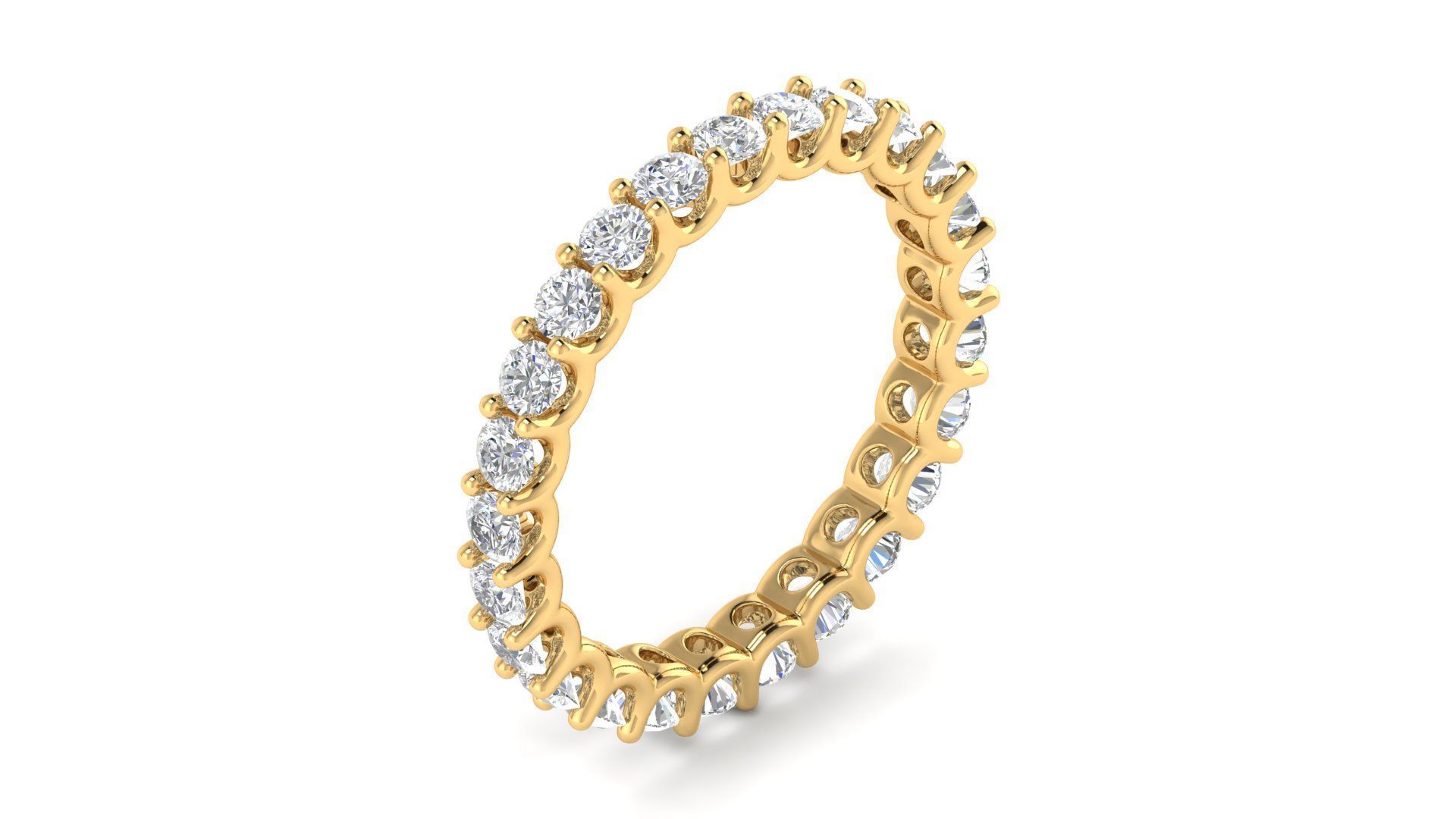 U Shaped Eternity Ring 2 point 6 mm stone size swiss 17 and EU57 3D print model_10