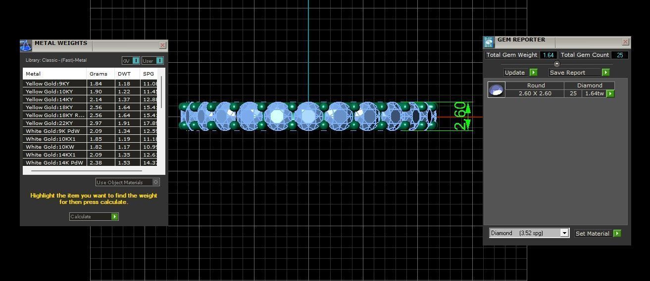 U Shaped Eternity Ring 2 point 6 mm stone size swiss 17 and EU57 3D print model_2