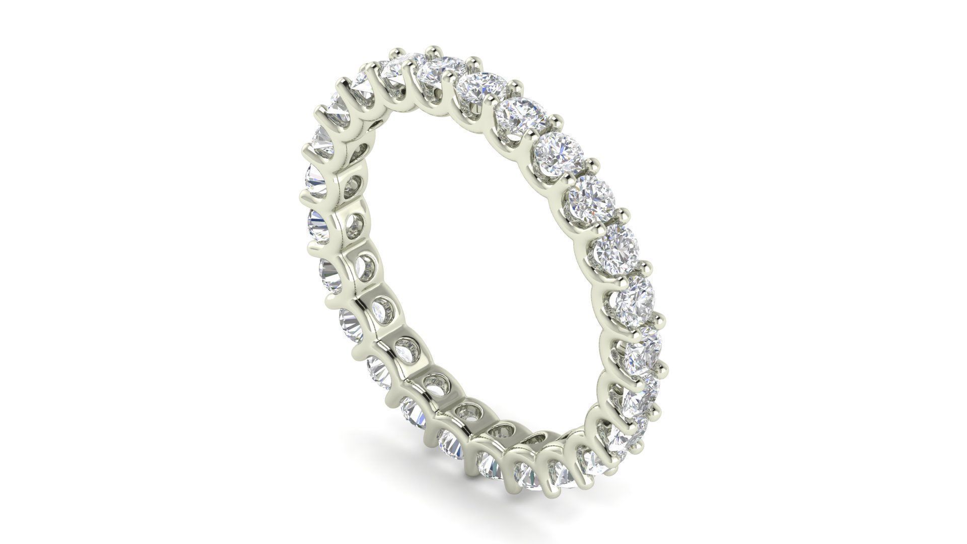 U Shaped Eternity Ring 2 point 6 mm stone size swiss 18 and EU58 3D print model_8