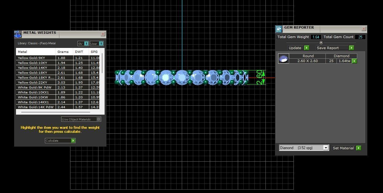 U Shaped Eternity Ring 2 point 6 mm stone size swiss 18 and EU58 3D print model_3