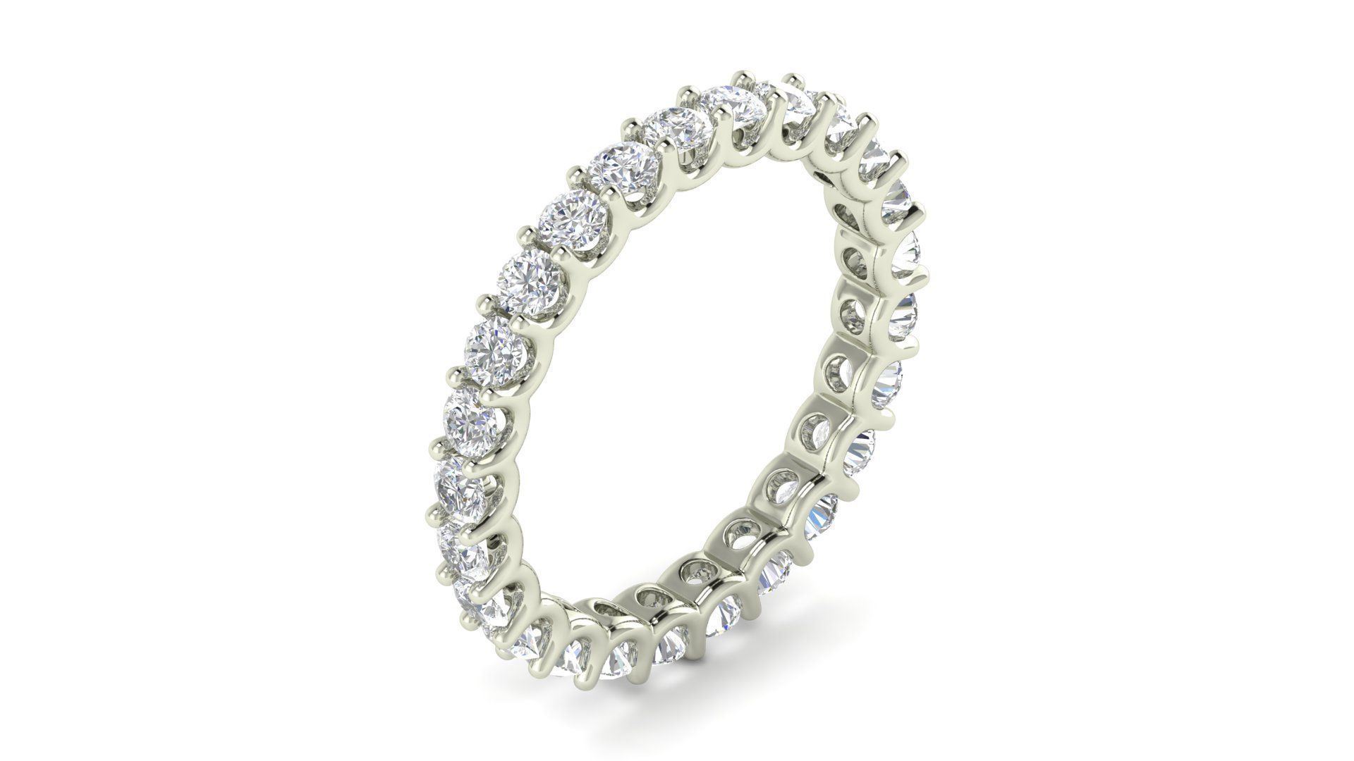 U Shaped Eternity Ring 2 point 6 mm stone size swiss 20 and EU60 3D print model_1