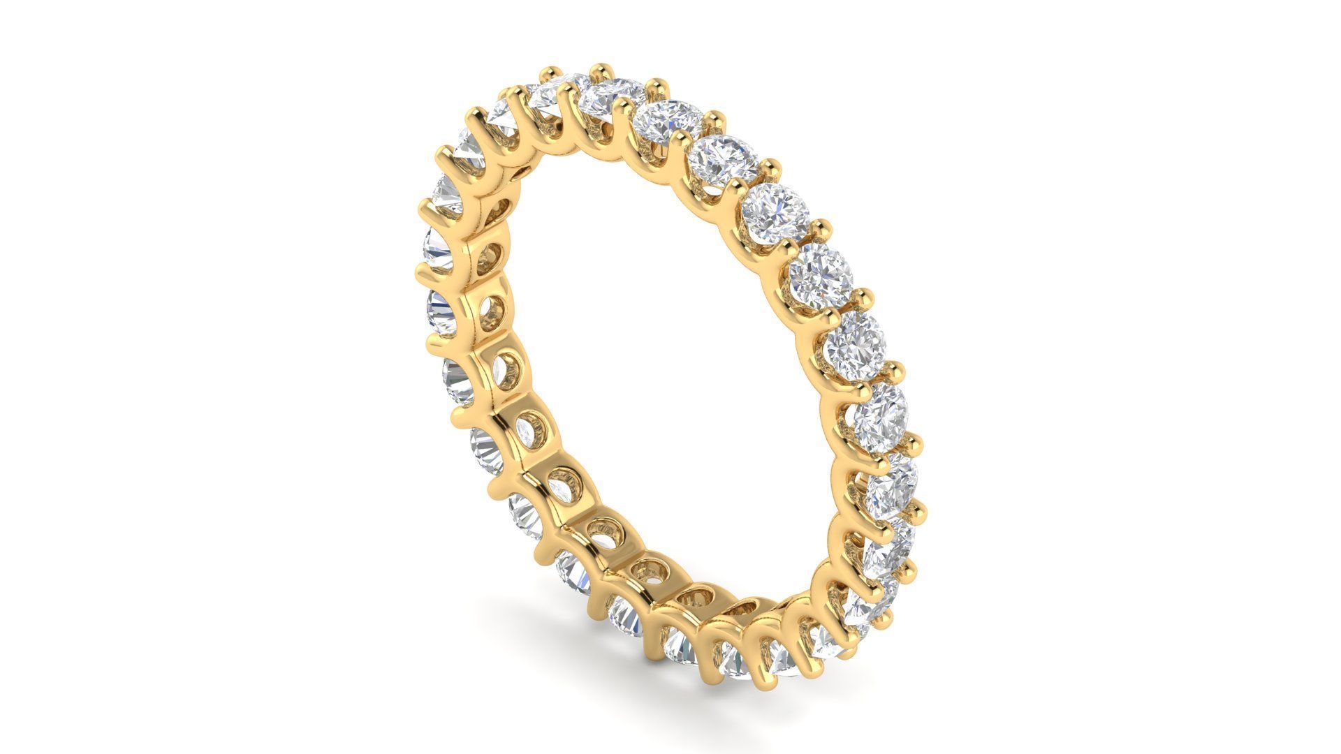 U Shaped Eternity Ring 2 point 6 mm stone size swiss 20 and EU60 3D print model_9