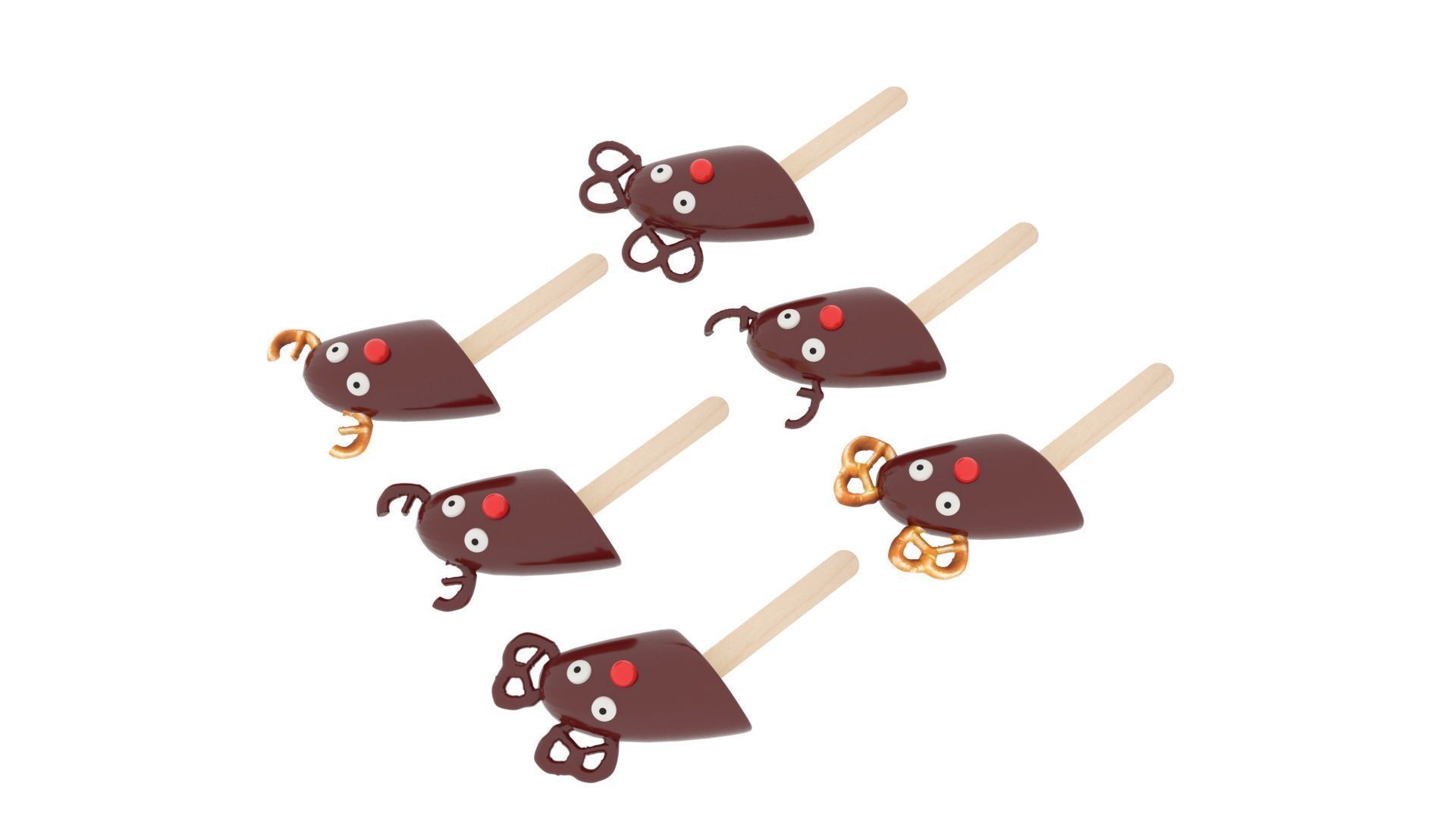 Reindeer Banana Cake Pops Set 3D model_11