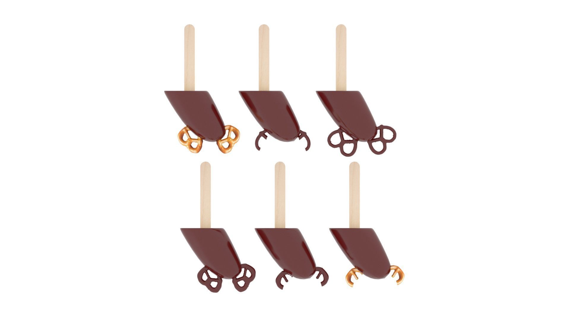 Reindeer Banana Cake Pops Set 3D model_17