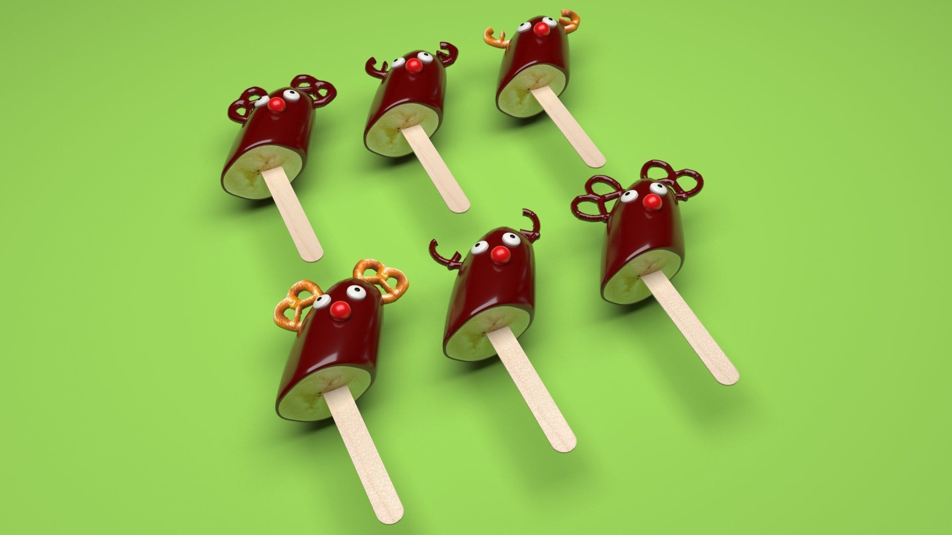 Reindeer Banana Cake Pops Set 3D model_6