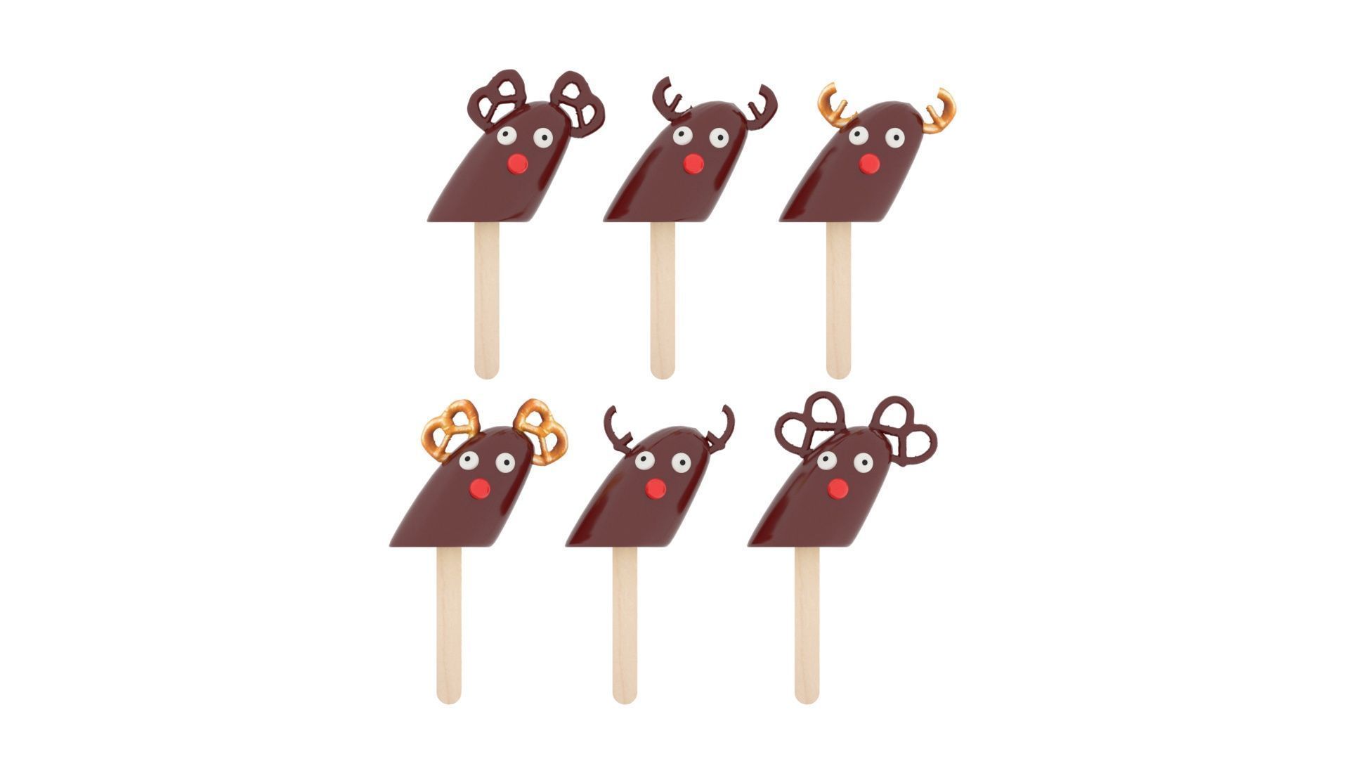 Reindeer Banana Cake Pops Set 3D model_14