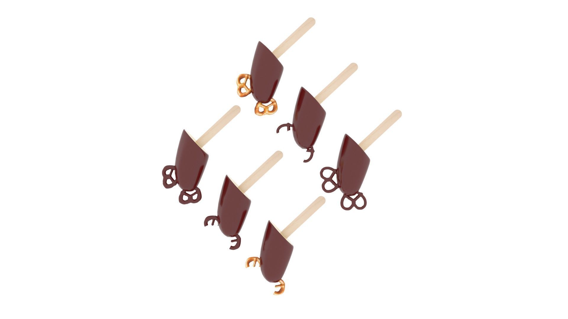 Reindeer Banana Cake Pops Set 3D model_12