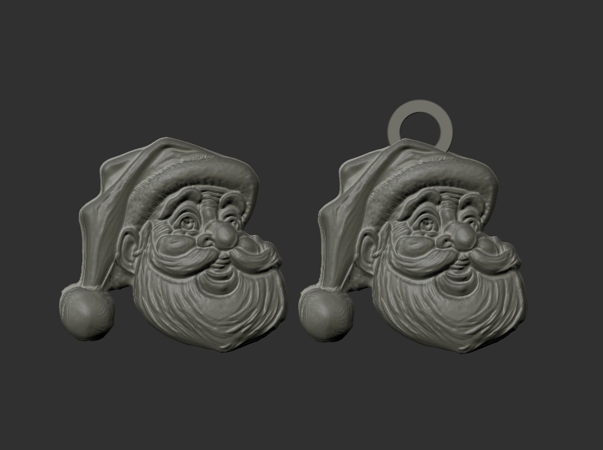 christmas sanda head decor  3D print model_8