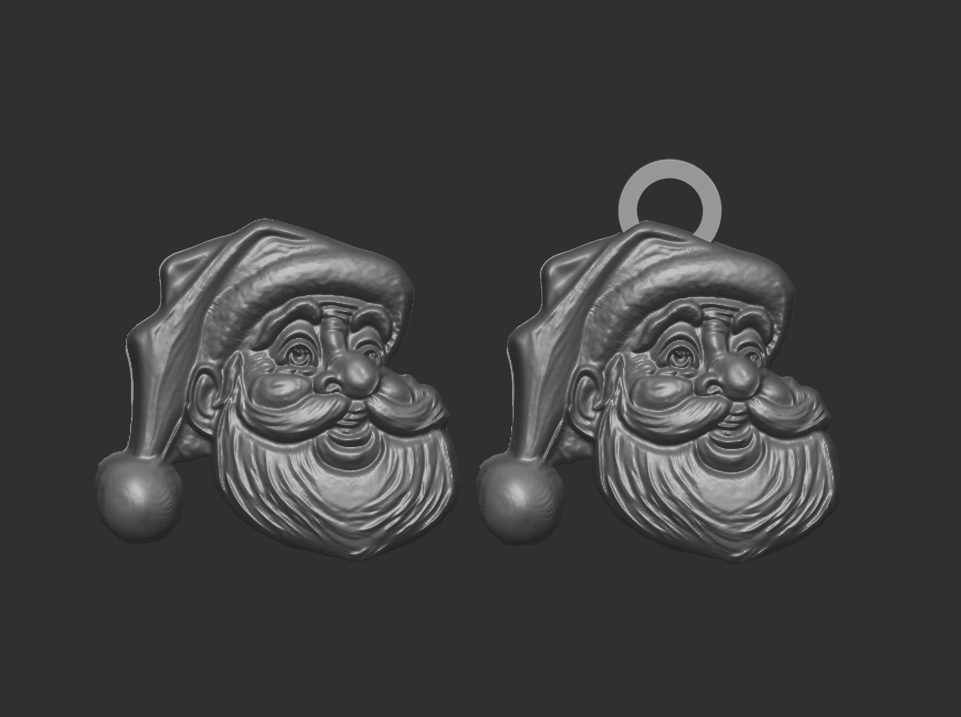 christmas sanda head decor  3D print model_3