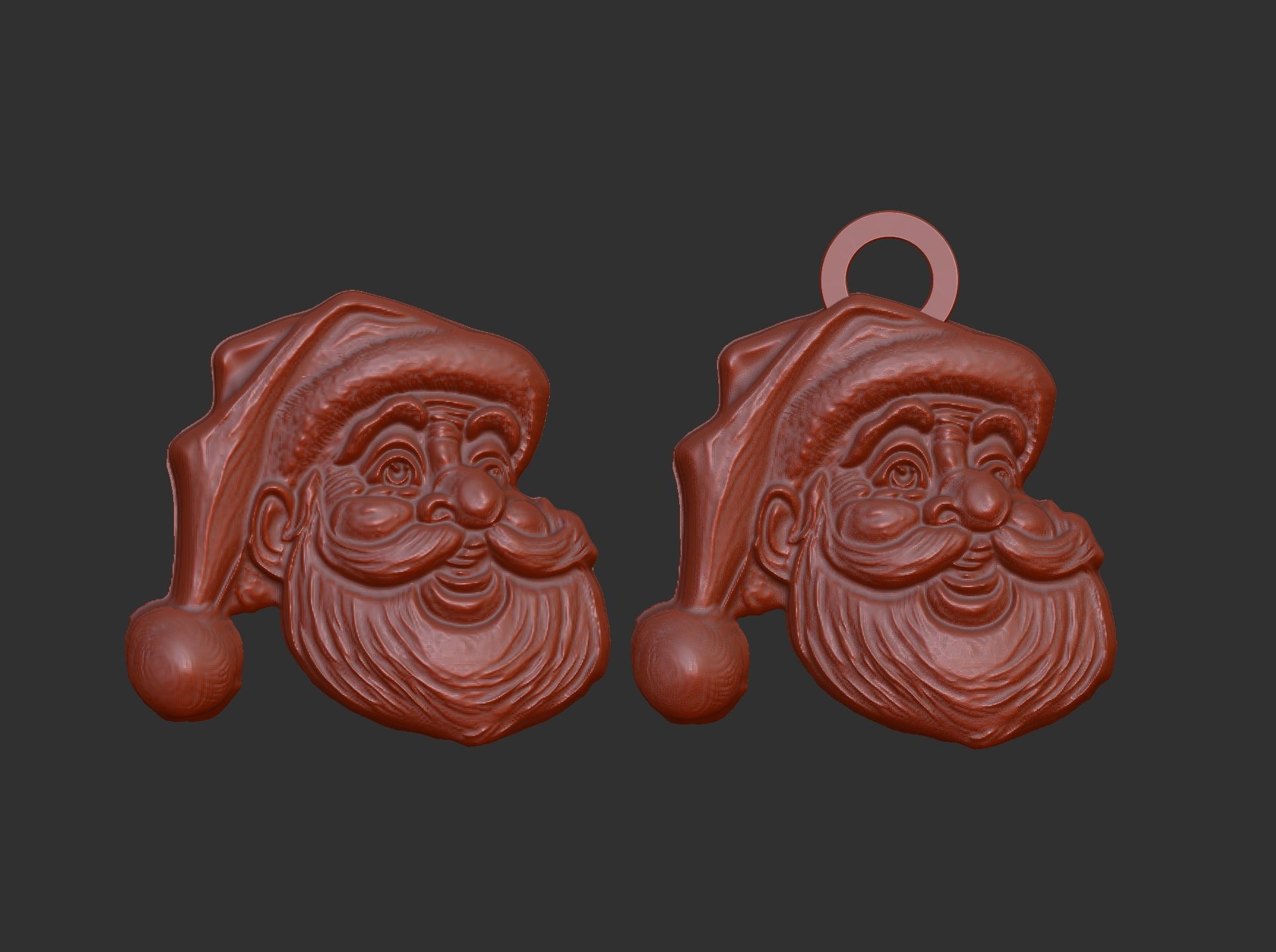 christmas sanda head decor  3D print model_4