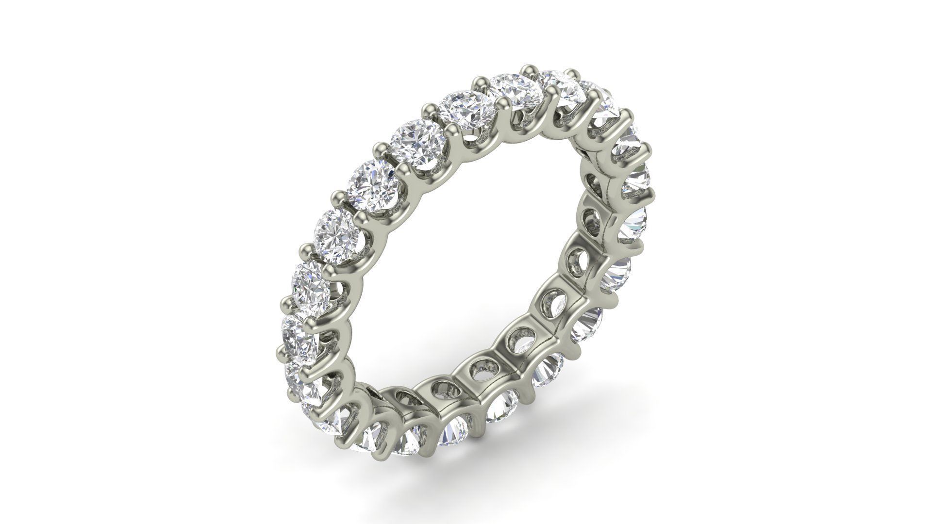 U Shaped Eternity Ring 2 point 7 mm stone size swiss 8 and EU48 3D print model_7