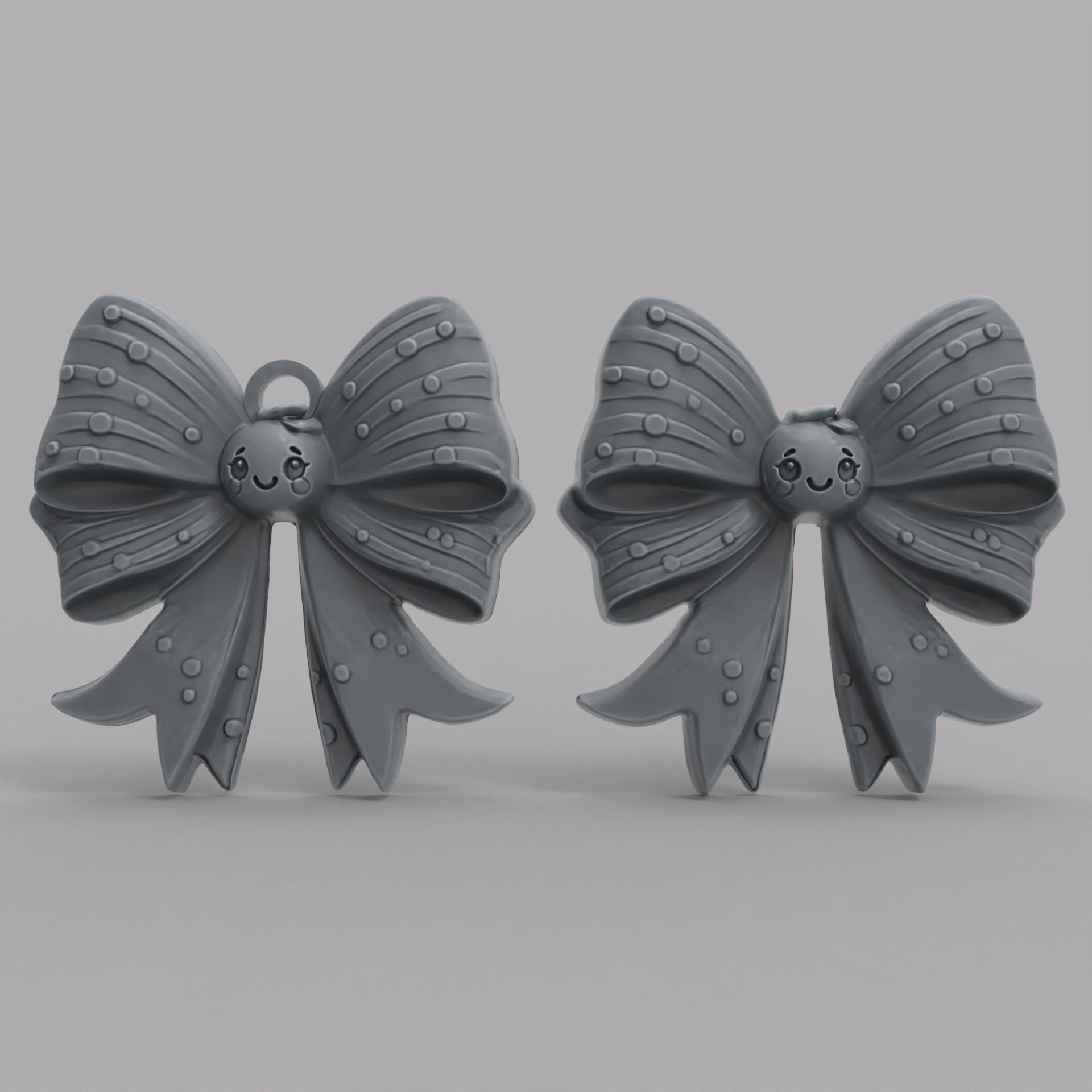 christmas tree cute ribbon row decor  3D print model_1