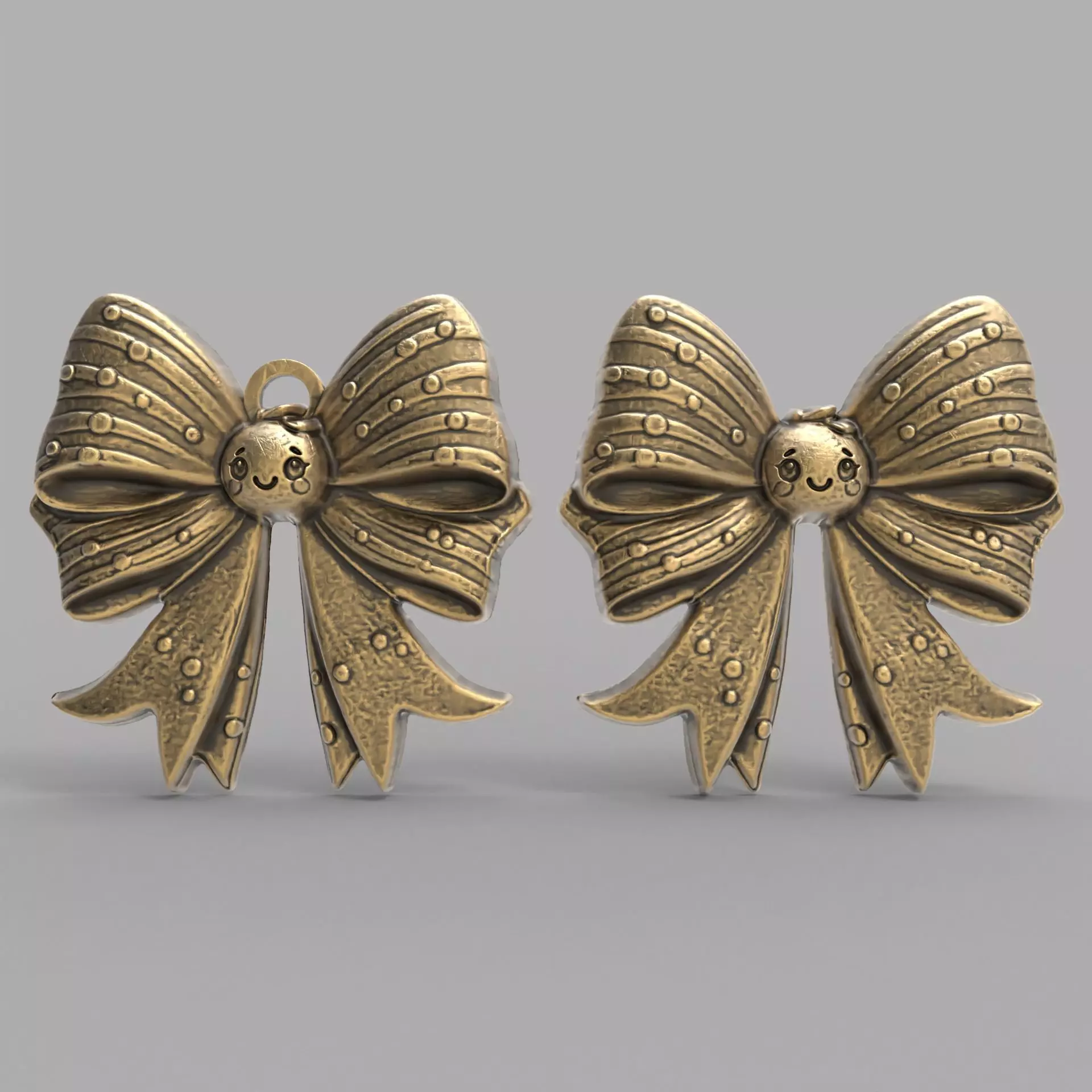 christmas tree cute ribbon row decor  3D print model_0