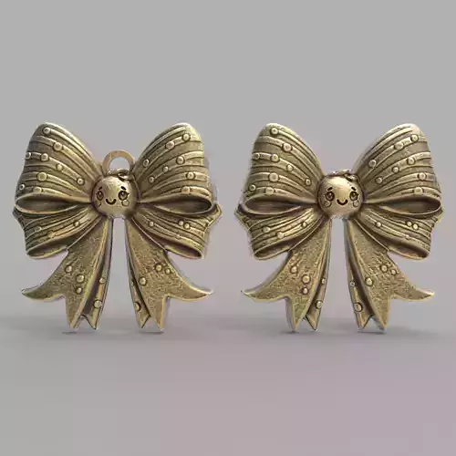 christmas tree cute ribbon row decor  3D print model