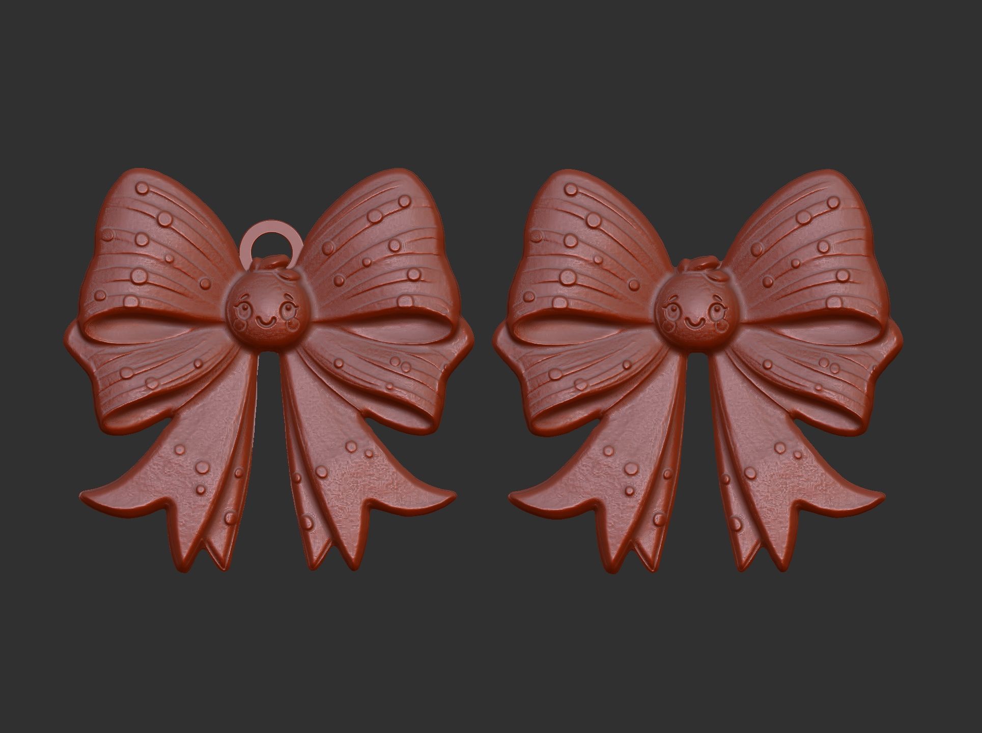 christmas tree cute ribbon row decor  3D print model_8