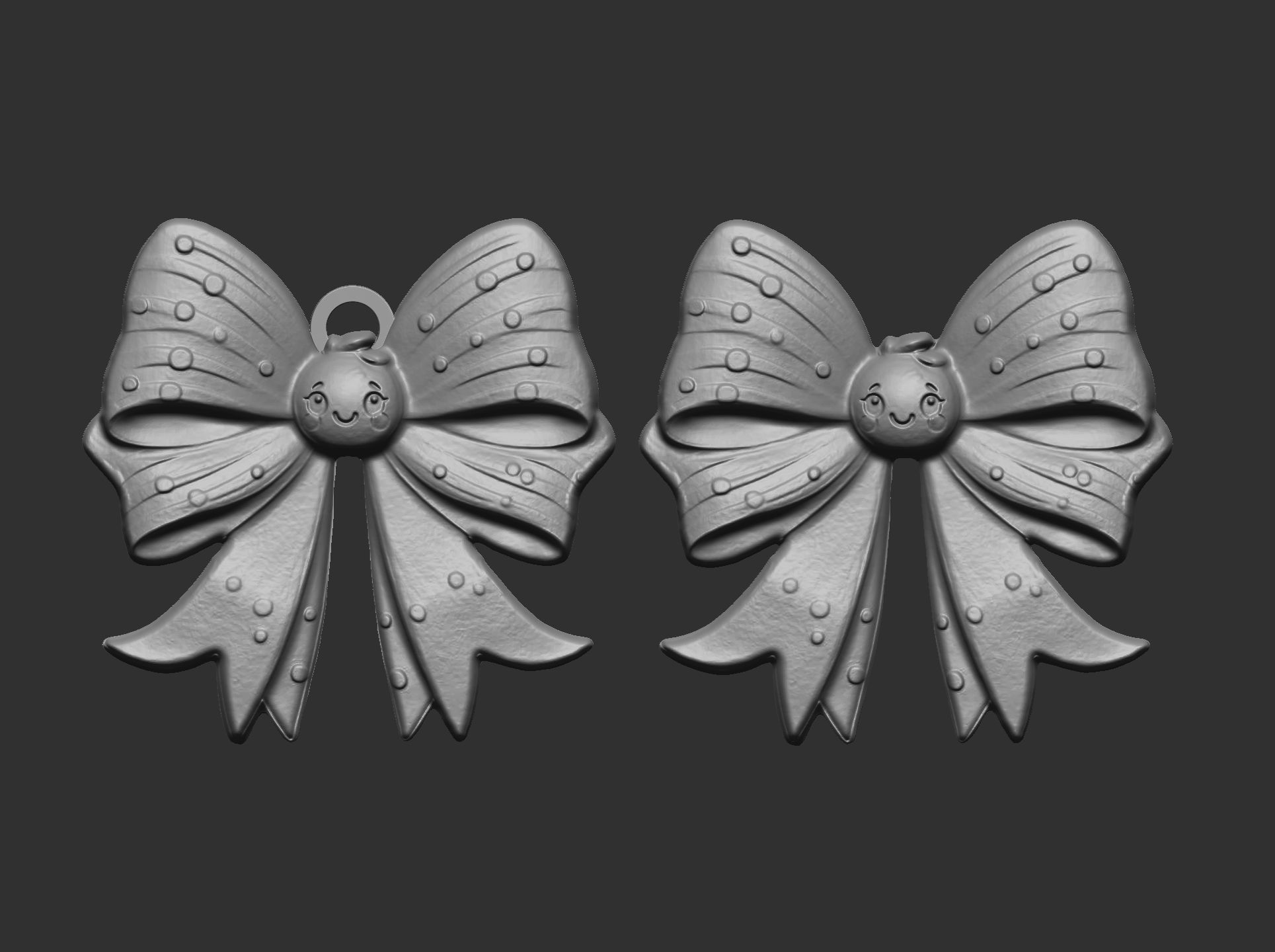 christmas tree cute ribbon row decor  3D print model_4