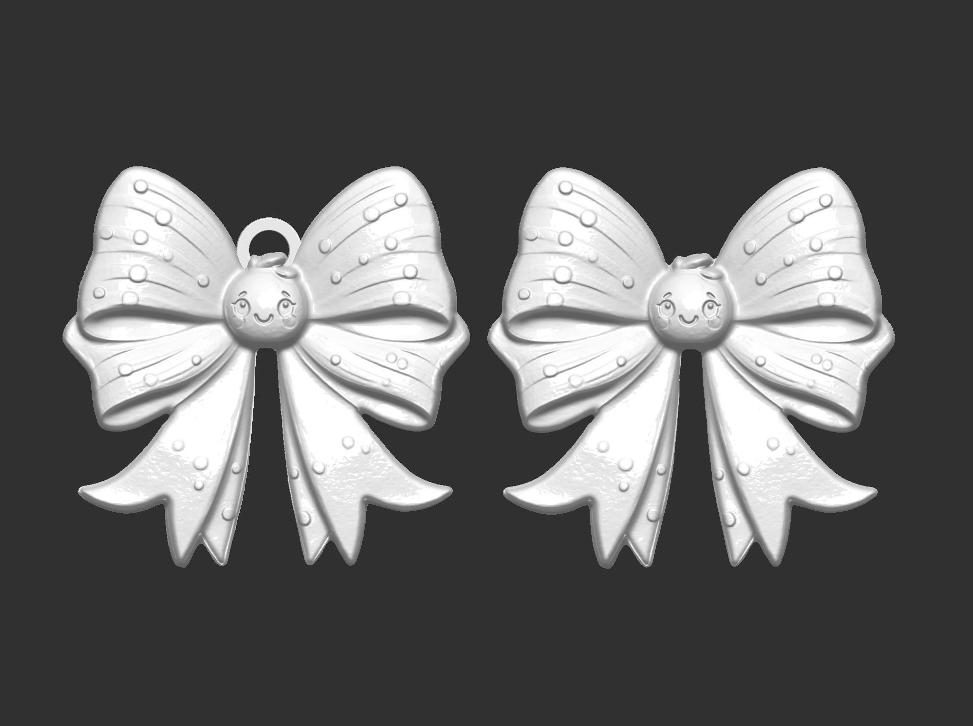 christmas tree cute ribbon row decor  3D print model_6