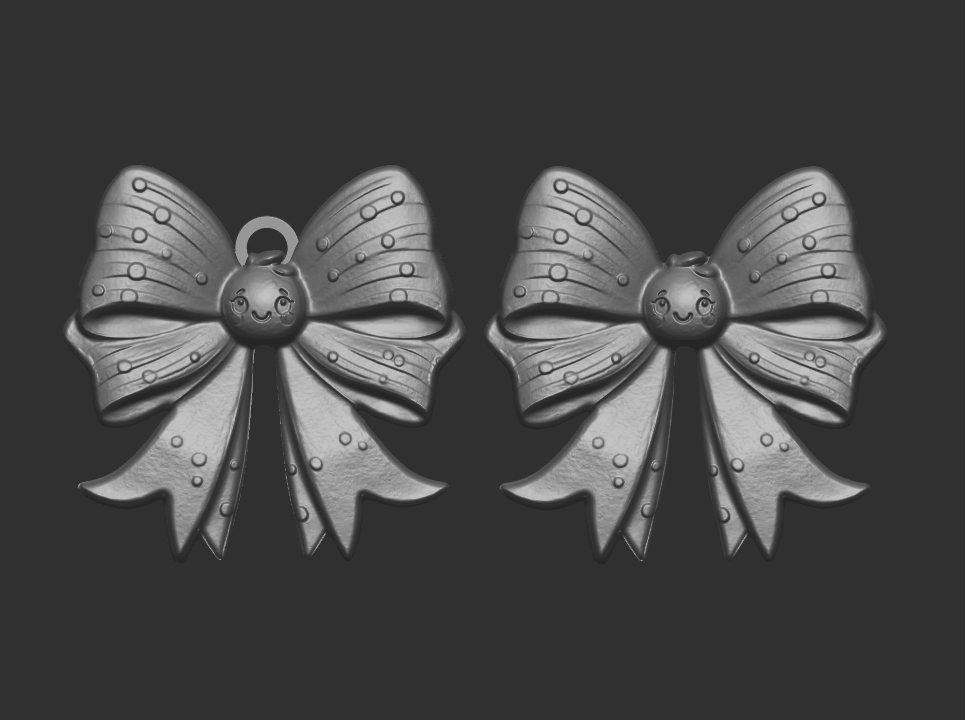 christmas tree cute ribbon row decor  3D print model_3