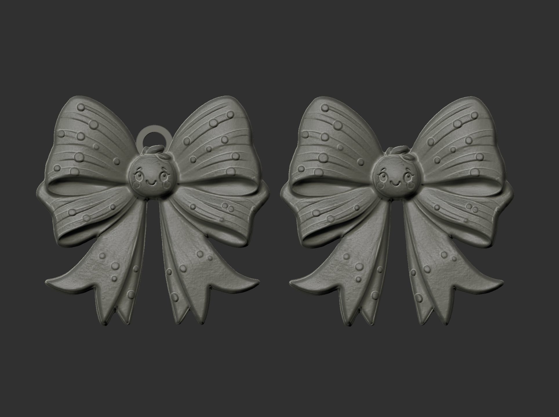 christmas tree cute ribbon row decor  3D print model_5