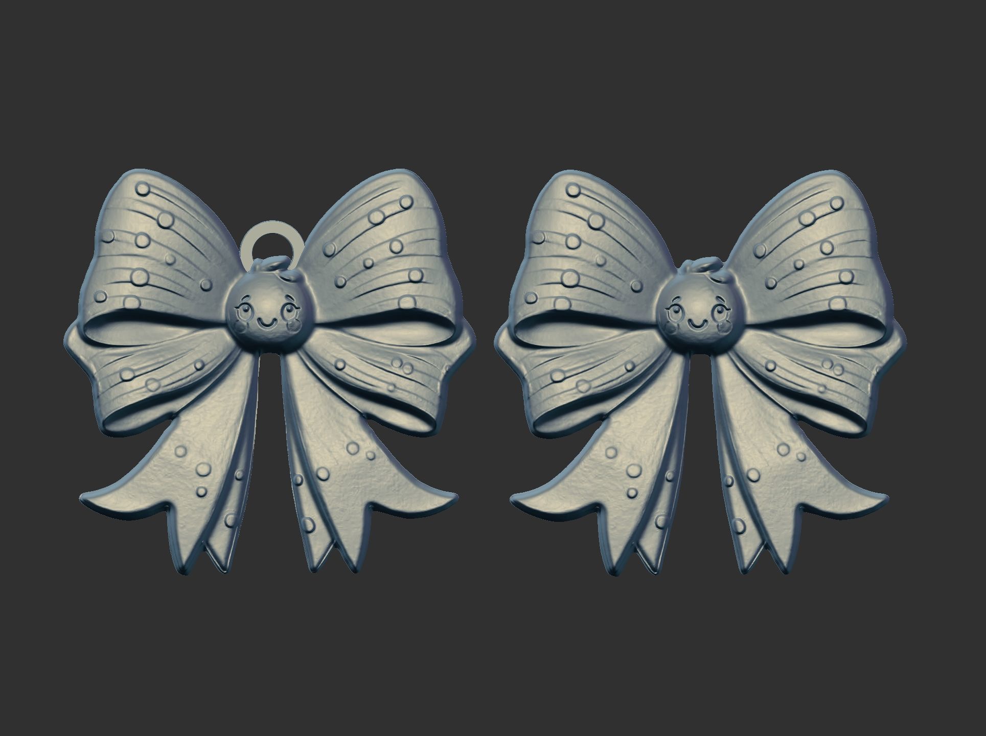 christmas tree cute ribbon row decor  3D print model_7