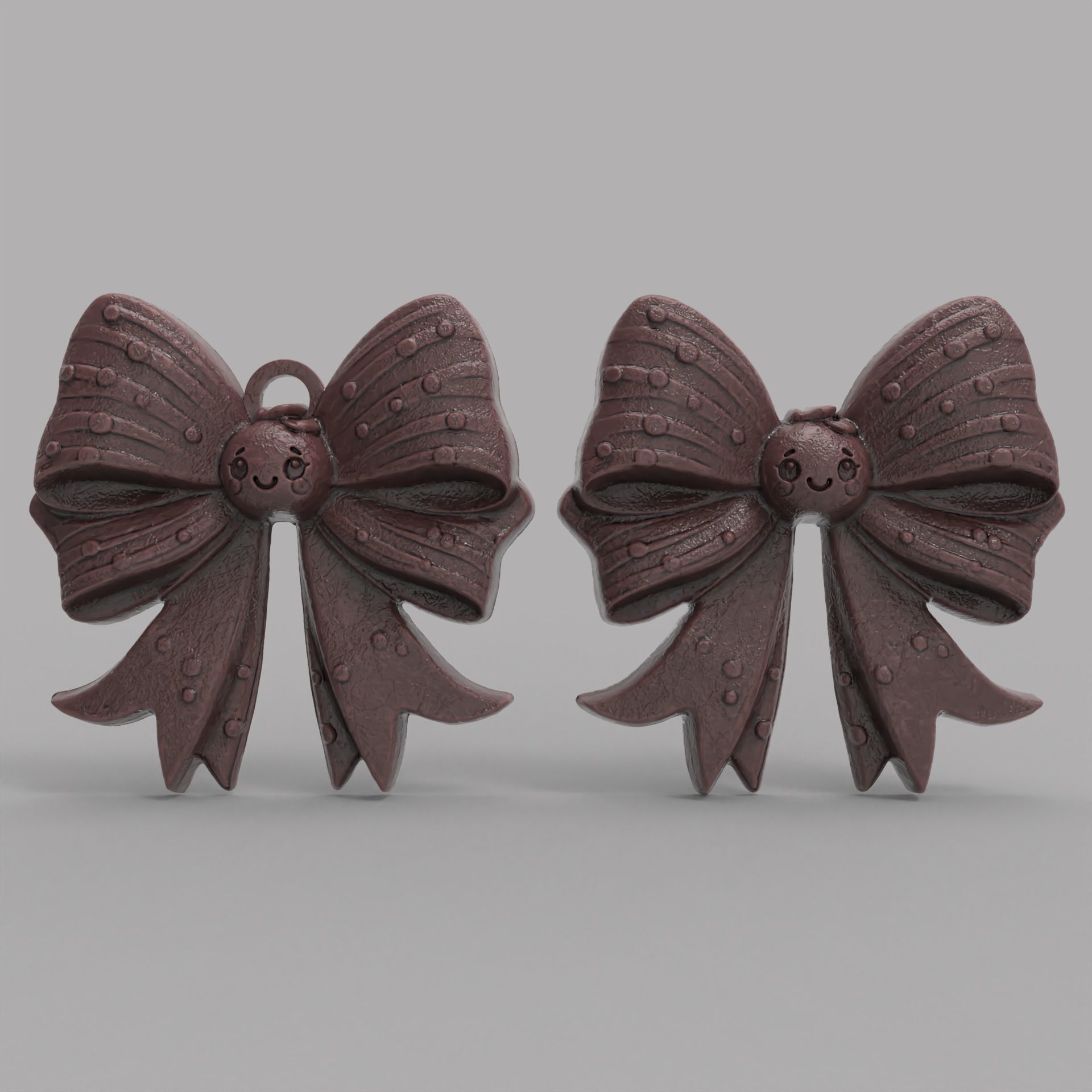 christmas tree cute ribbon row decor  3D print model_2