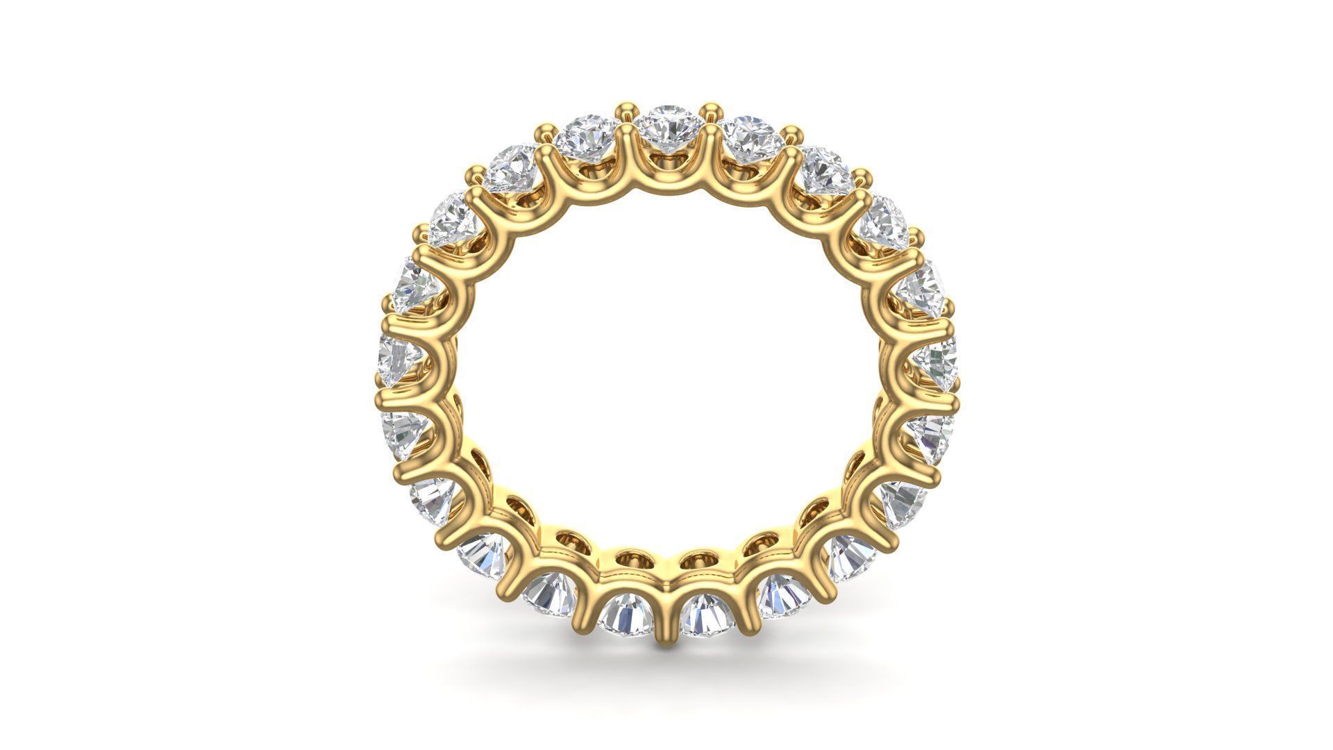 U Shaped Eternity Ring 2 point 7 mm stone size swiss 9 and EU49  3D print model_2