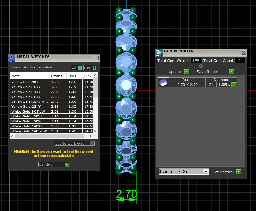 U Shaped Eternity Ring 2 point 7 mm stone size swiss 9 and EU49  3D print model_4