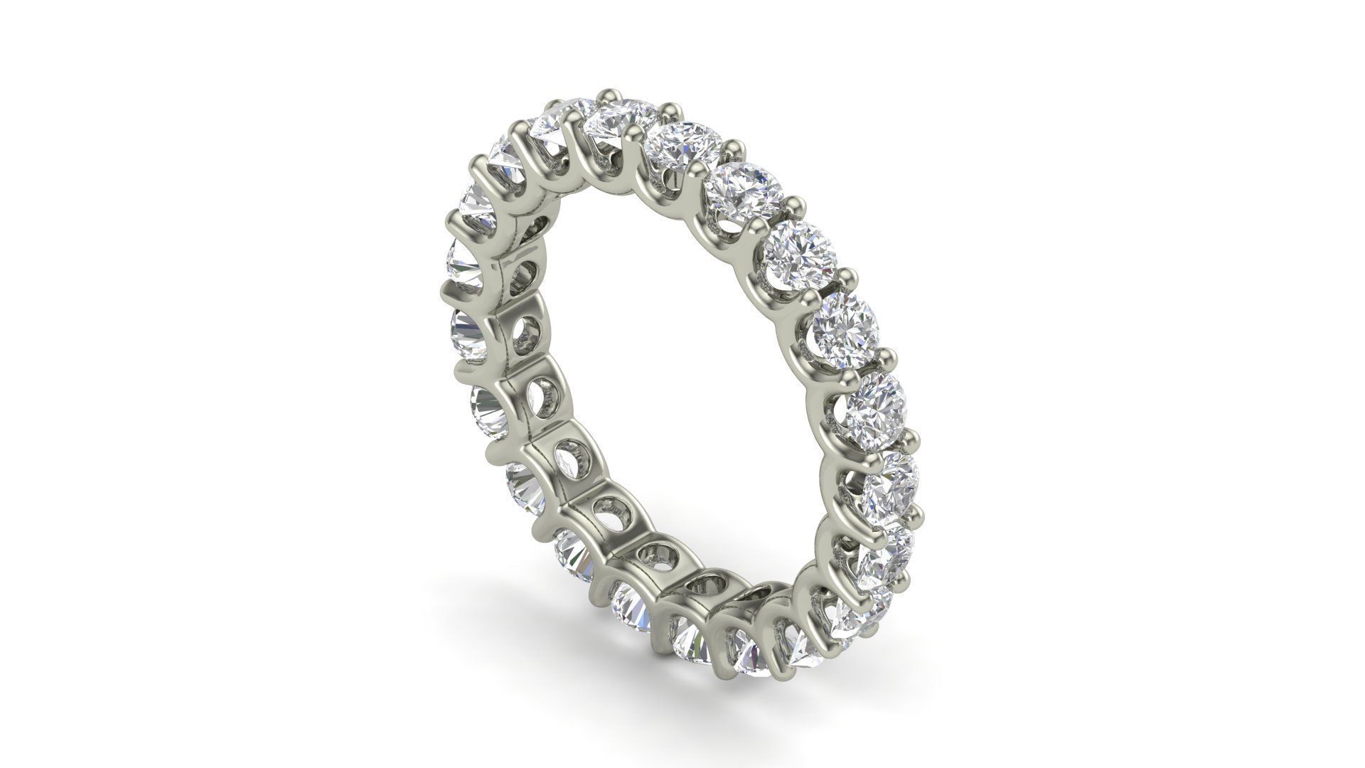 U Shaped Eternity Ring 2 point 7 mm stone size swiss 10 and EU50 3D print model_8