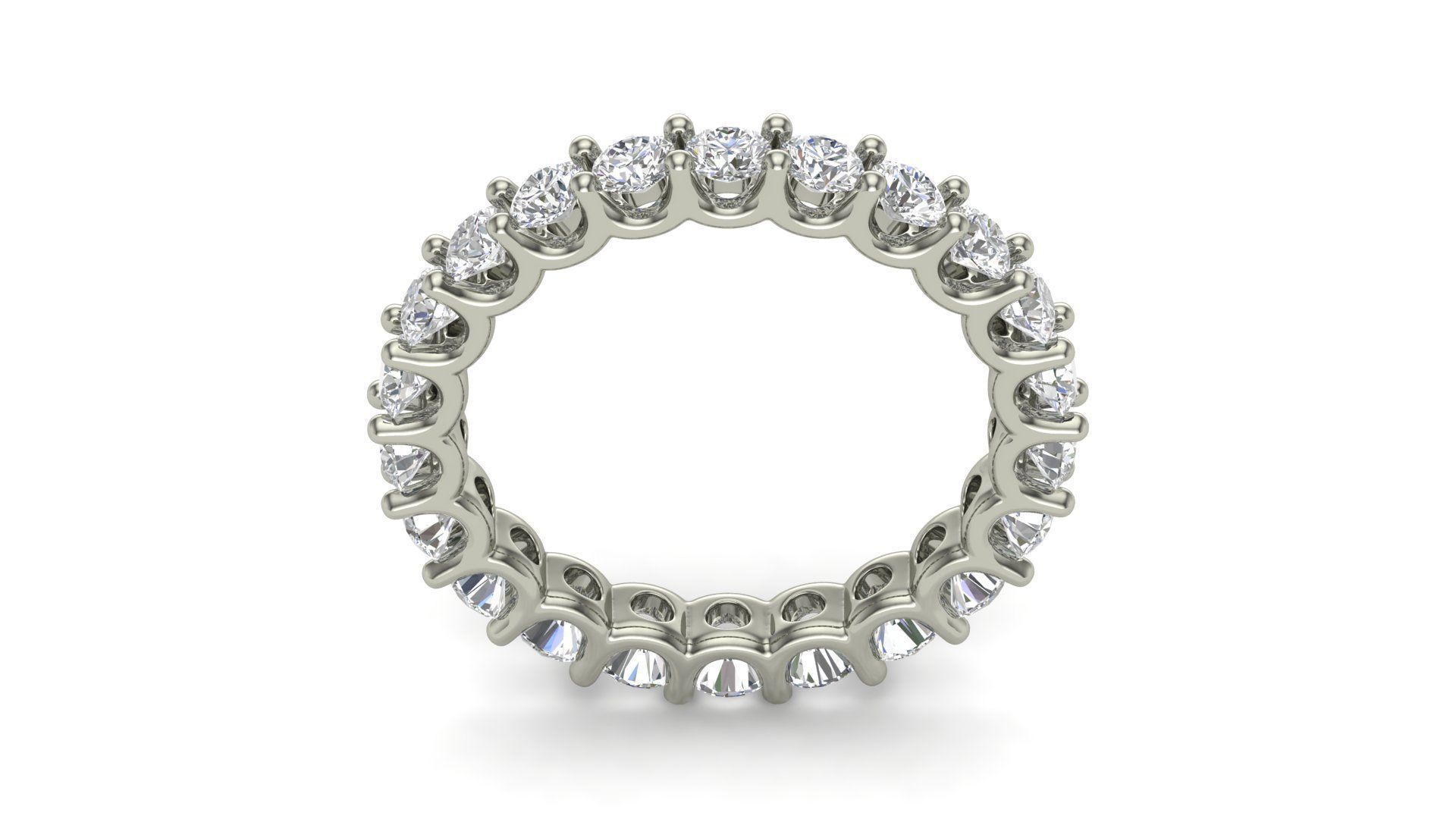 U Shaped Eternity Ring 2 point 7 mm stone size swiss 11 and EU51 3D print model_10