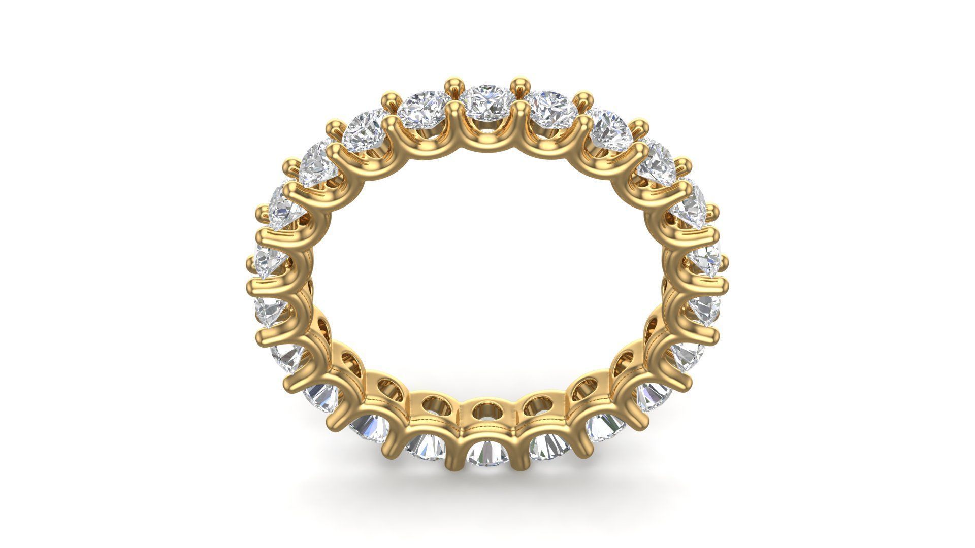 U Shaped Eternity Ring 2 point 7 mm stone size swiss 11 and EU51 3D print model_5