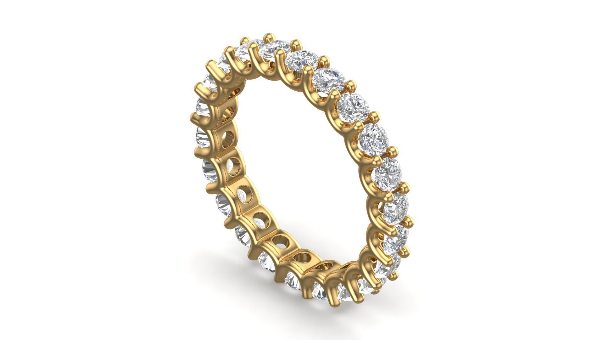 U Shaped Eternity Ring 2 point 7 mm stone size swiss 11 and EU51 3D print model_9