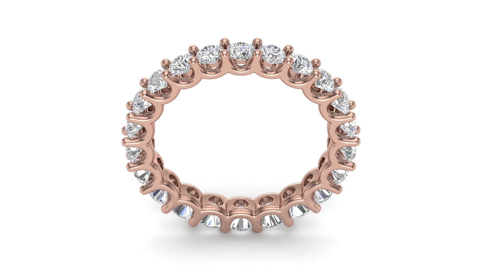 U Shaped Eternity Ring 2 point 7 mm stone size swiss 11 and EU51 3D print model_2